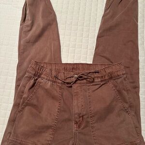 American Eagle Outfitters Stretch High Waisted Brown Cargo Pants